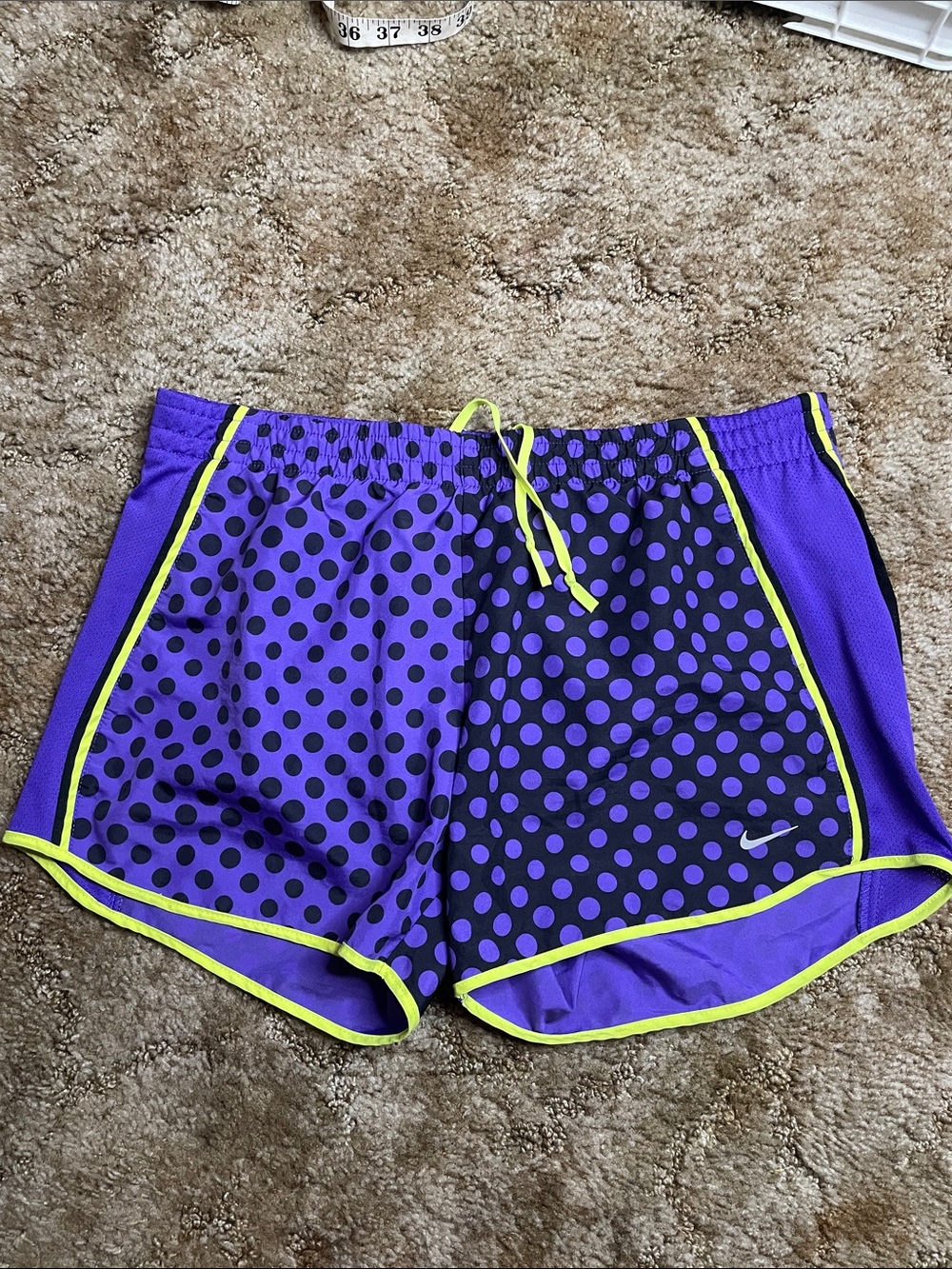 Nike‎ Purple Dri Fit Polka Dot Athletic Running Shorts Size Medium